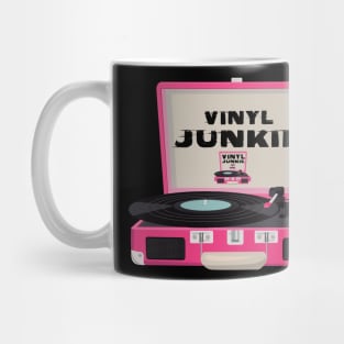 Vinyl Junkie Old School Record Player T-Shirt Mug